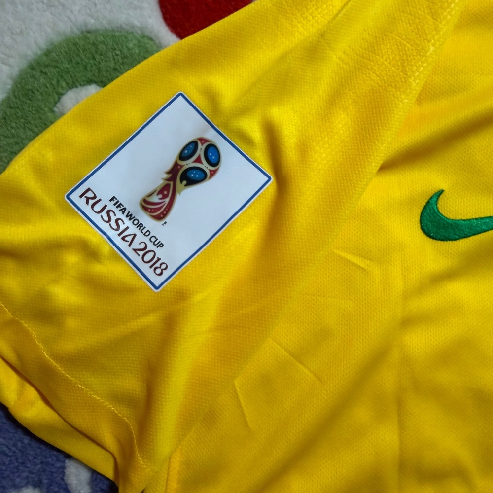 Nike Brazil 2018 World Cup Neymar Jr 10 Jersey Yellow NWT Mens Size Medium - Picture 5 of 14